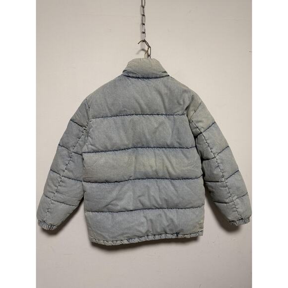 Levis Strauss Jacket Mens Small Light Wash Denim Down Puffer Coat RDS Warm - Picture 6 of 14